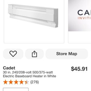 Cadet Baseboard heater